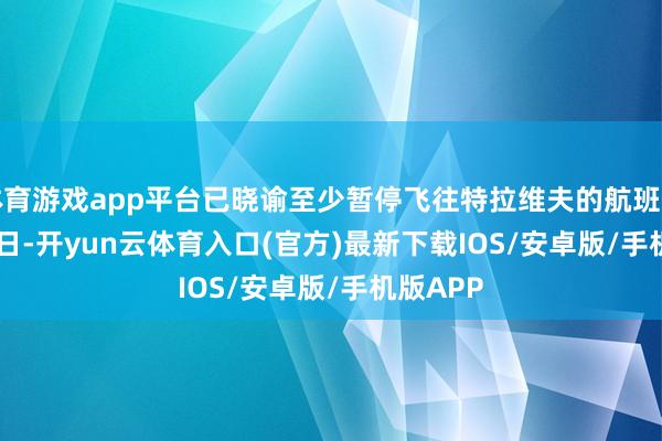 体育游戏app平台已晓谕至少暂停飞往特拉维夫的航班至 5 月 6 日-开yun云体育入口(官方)最新下载IOS/安卓版/手机版APP