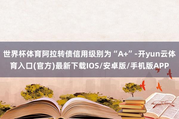世界杯体育阿拉转债信用级别为“A+”-开yun云体育入口(官方)最新下载IOS/安卓版/手机版APP