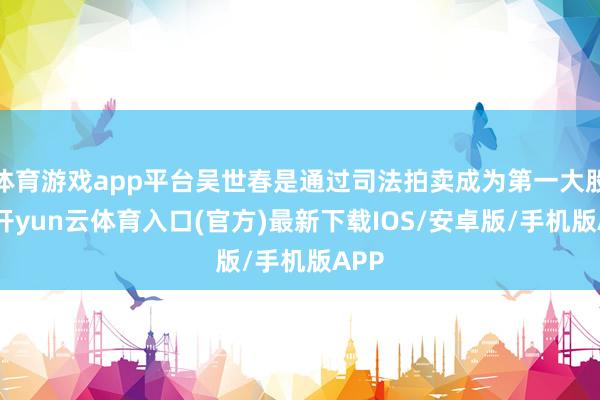 体育游戏app平台吴世春是通过司法拍卖成为第一大股东-开yun云体育入口(官方)最新下载IOS/安卓版/手机版APP