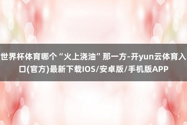 世界杯体育哪个“火上浇油”那一方-开yun云体育入口(官方)最新下载IOS/安卓版/手机版APP